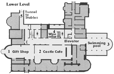 A view of the lower level of Casa Loma, showing the basement areas beneath the castle