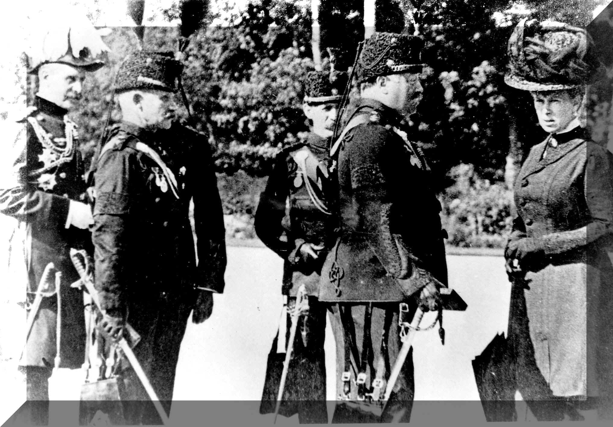 Sir Henry Pellatt meeting Queen Mary at Balmoral during the Queen's Own Rifles' 1911 trip to England