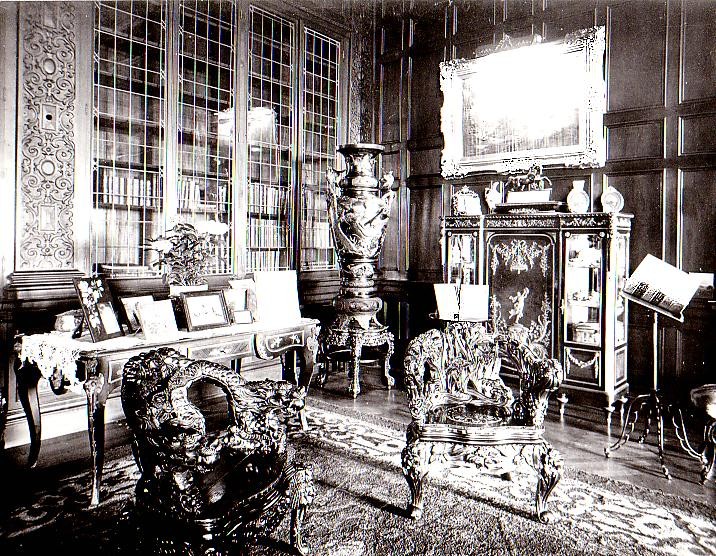 The Library of Casa Loma with its herringbone oak floor