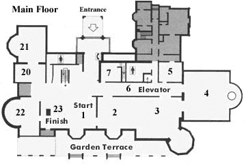 Floor plan of the first floor of Casa Loma