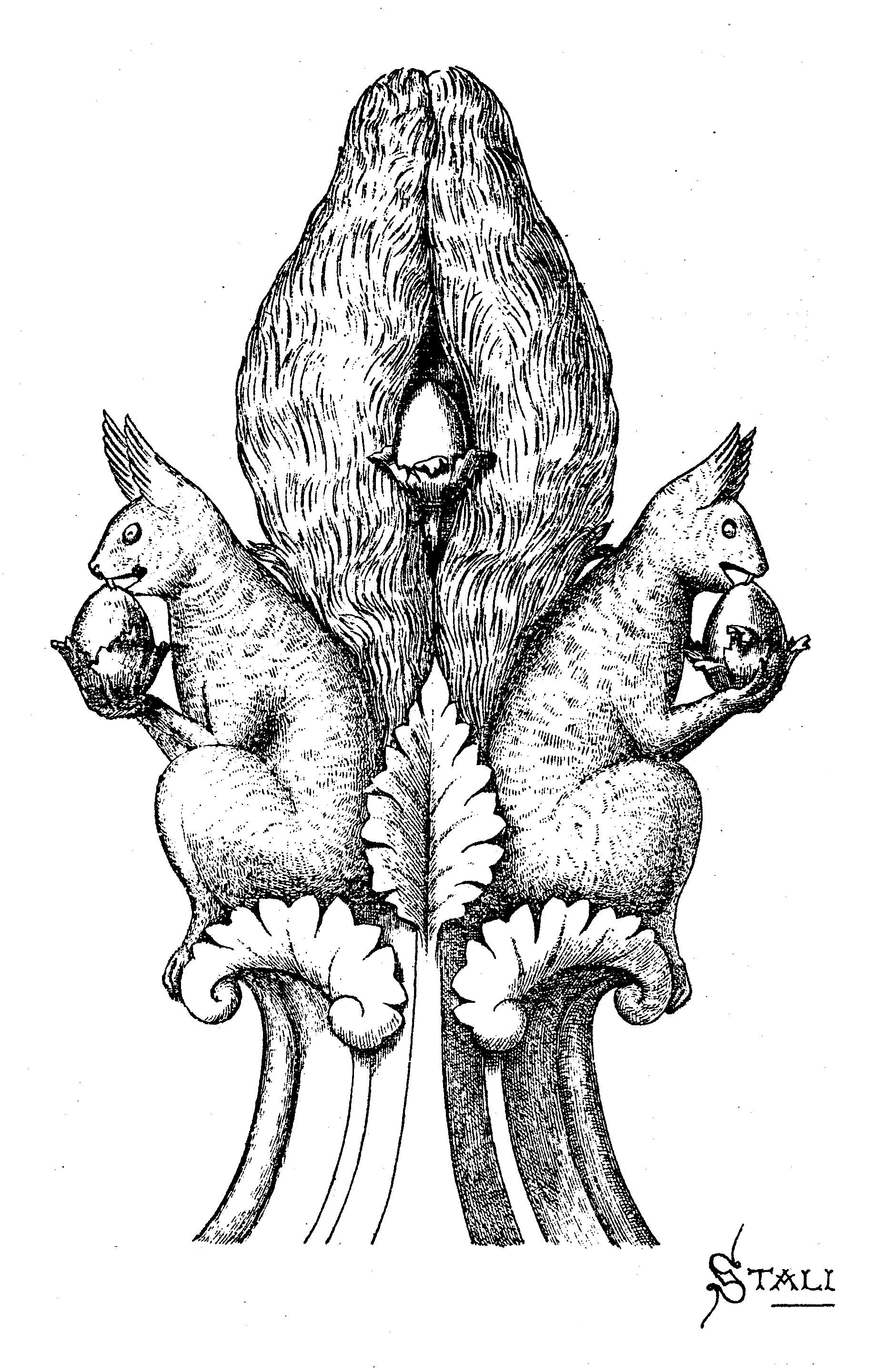 A squirrel heraldic figure from the Casa Loma stables